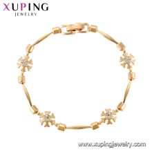 75321 Xuping mais recente produto flor forma18k banhado a ouro pulseira encantos para as mulheres